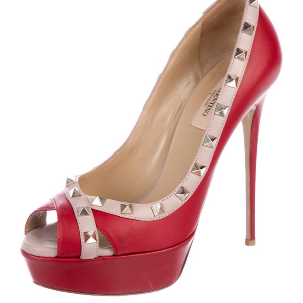 Red Valentino Rock Stud Perp Toe Heels
